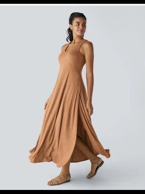 Halara U Neck Flowy Maxi Casual Tank Dress